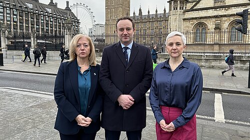 Alex with fellow Hampshire Lib Dem MPs; Danny Chambers and Liz Jarvis.