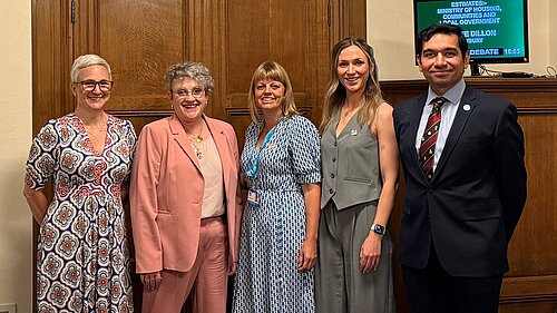 Alex and members of local charity Harry's HAT meeting with the Public Health Minister.